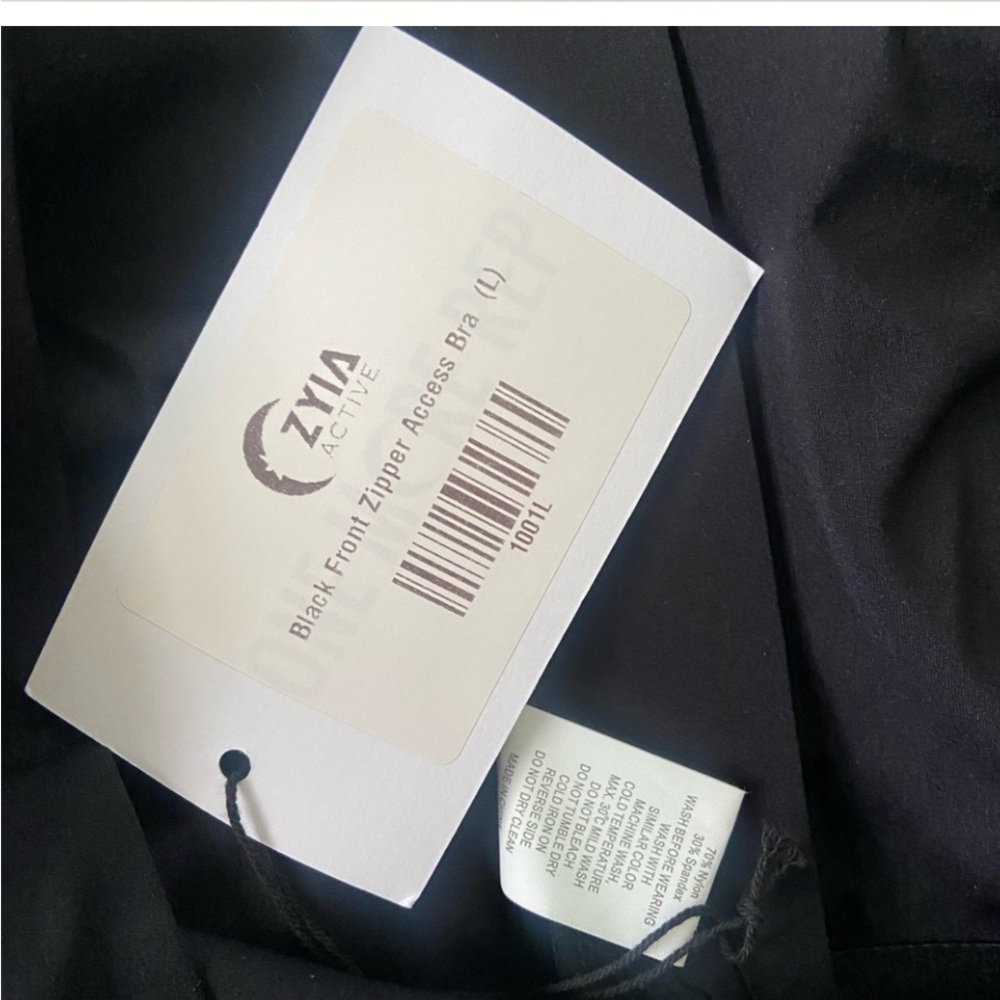 NWT Zyia Front Zipper Access Bra Size Large